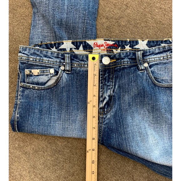 Pepe Jeans Womens 32x31 Low Rise Bootcut Embellished Stretch UK Denim - Picture 5 of 8